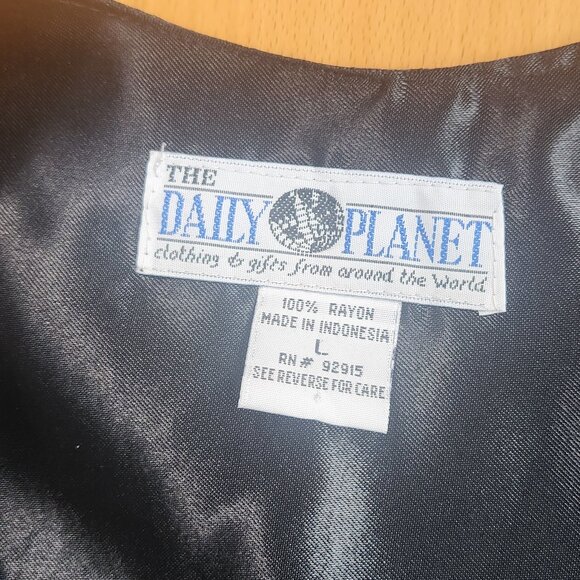 Vintage 90s Daily Planet Beaded Boho Art Vest Size Large - Picture 11 of 16